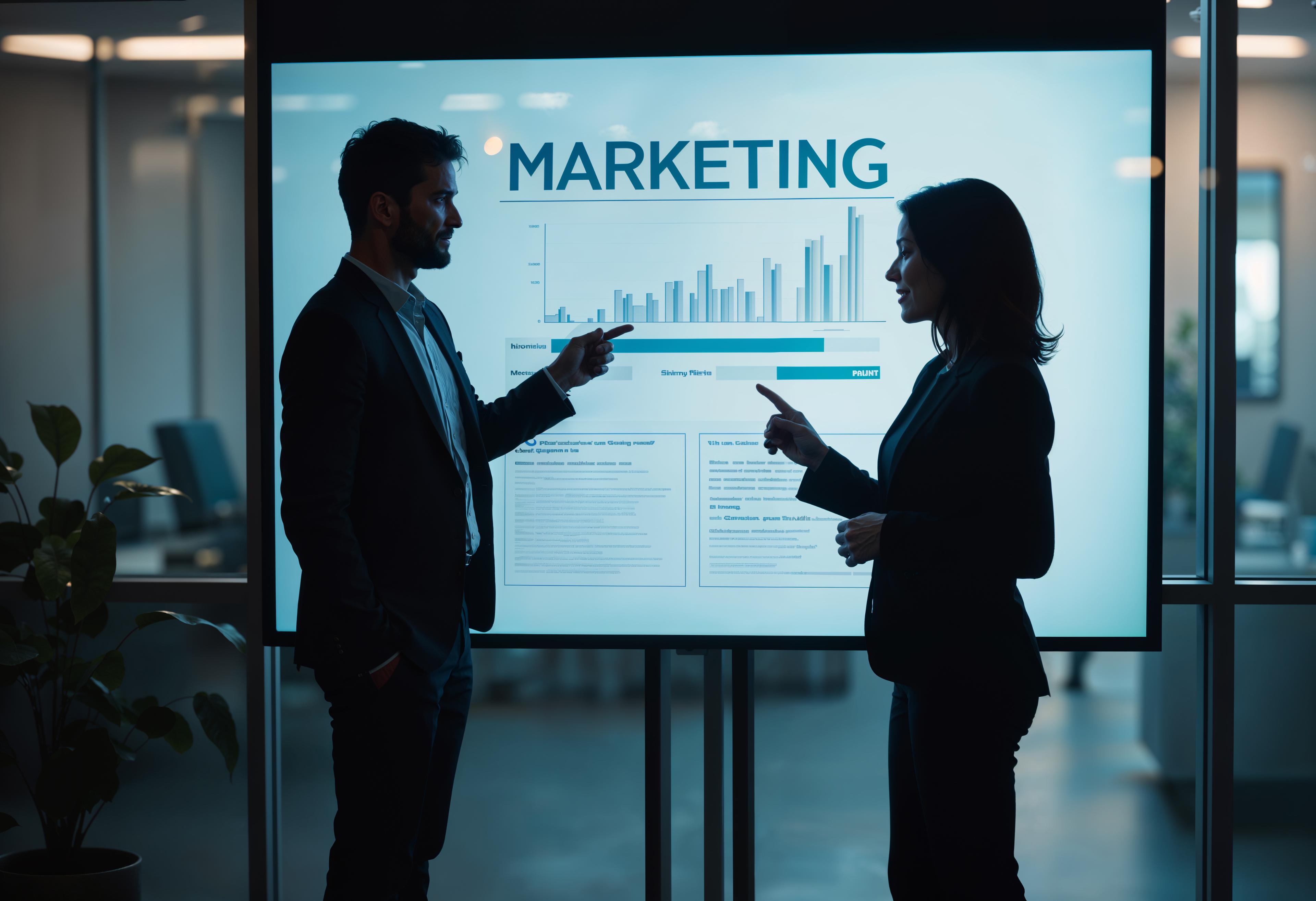 Business professionals reviewing performance